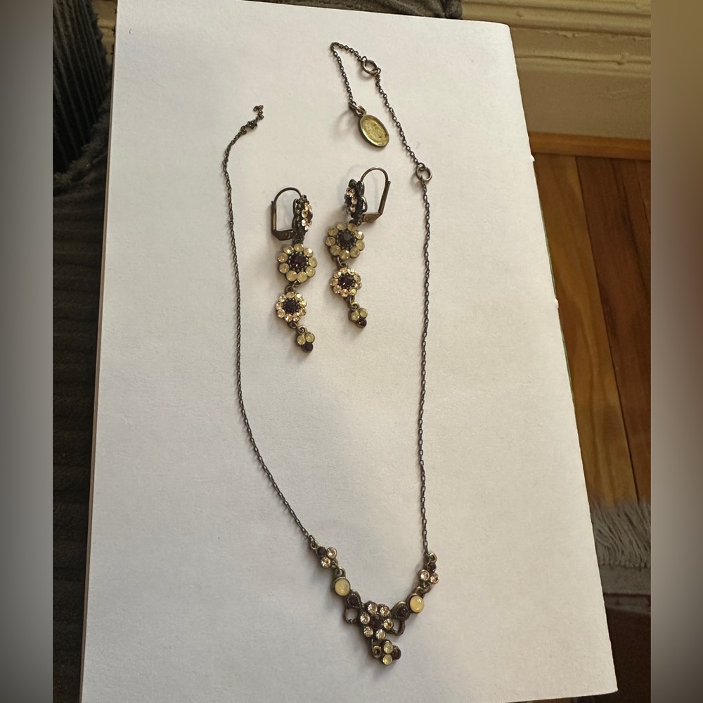 Michal Negrin Earrings and matching Necklace - Picture 3 of 6
